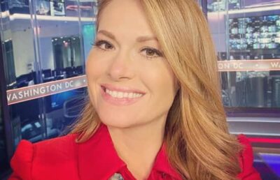 Gillian Turner smiling at Fox News studio in Washington DC.