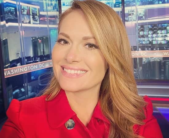 Gillian Turner smiling at Fox News studio in Washington DC.