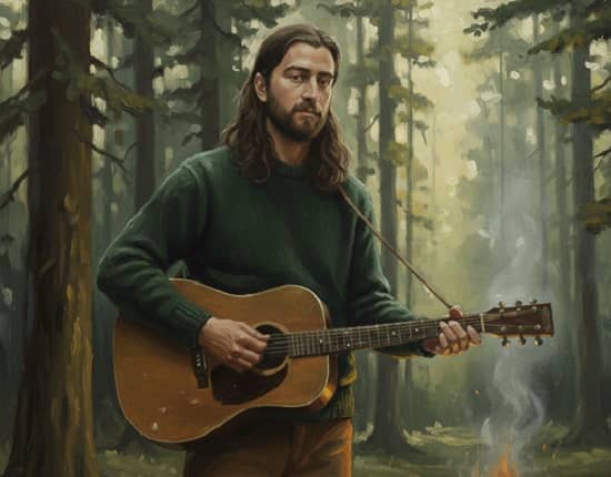 Noah Kahan performing live on stage during his 2026 'The Great Divide' North American stadium tour.